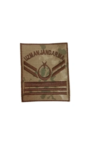 Uzman Jandarma 6 Kademe Kamuflaj Renkli Nakis Kol Rutbe