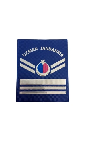 Uzman Jandarma 6 Kademe Lacivert Renkli 3D Termoplastik Kol Rutbe