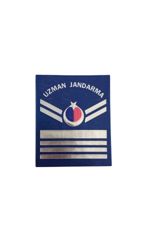 Uzman Jandarma 7 Kademe Siyah Zemin Renkli 3D Termoplastik Kol Rutbe
