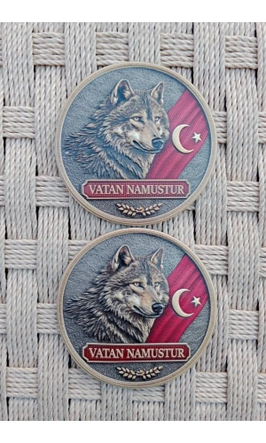 Vatan namustur yazili kurt ayyildiz resimli 3d silikon kabartmali Termoplastik arma pec patch