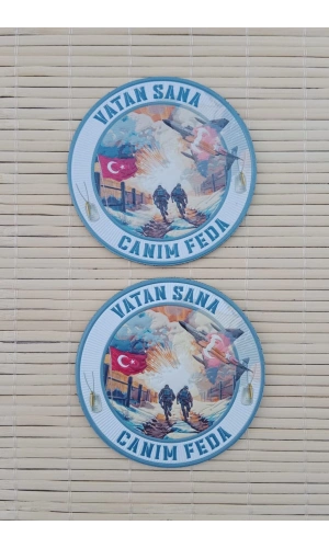 vatan sana canim feda 3d termoplastik silikon kabartma arma patch pec
