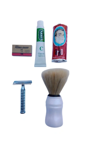 Yuma tras makinasi Arko Berber Tras Sabunu Perma Sharp Yaprak Jilet Tras Fircasi Arko Nem Klasik cilt besleyici Yagli Krem 20 cc Tras Seti