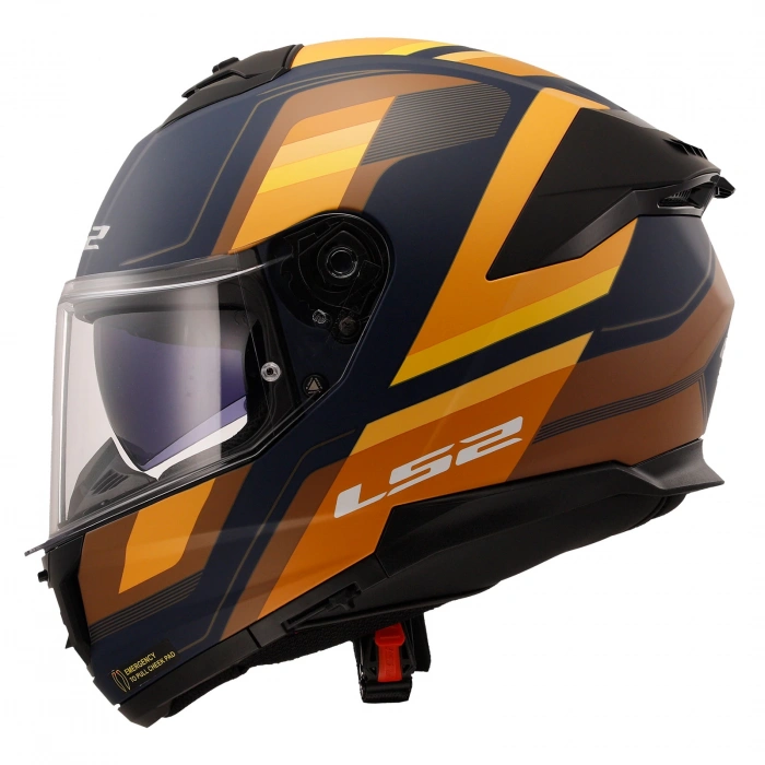 LS2 STREAM 2 VINTAGE MAT NAVY MAVİ-TURUNCU-KAHVERENGİ KASK