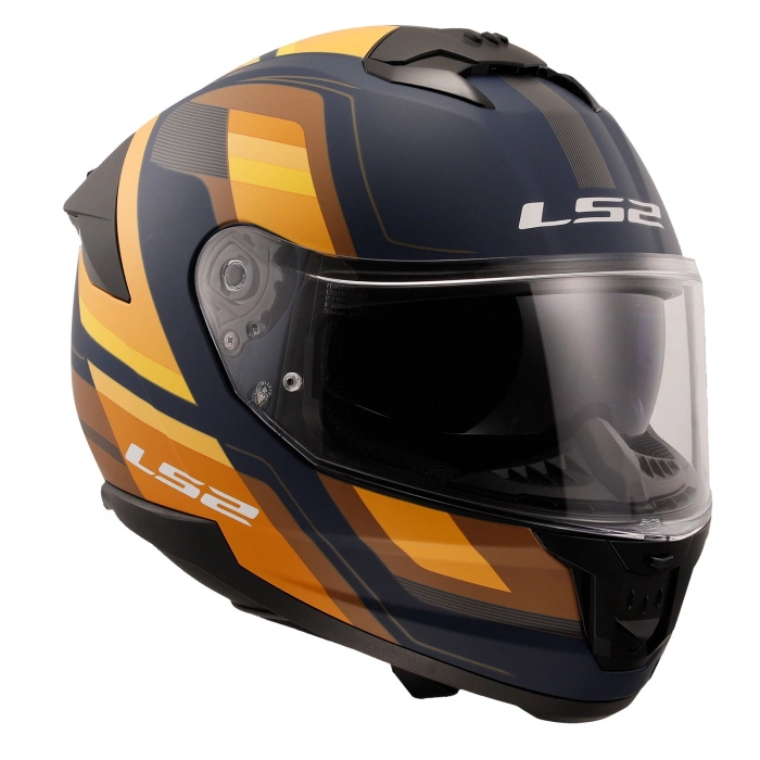 LS2 STREAM 2 VINTAGE MAT NAVY MAVİ-TURUNCU-KAHVERENGİ KASK