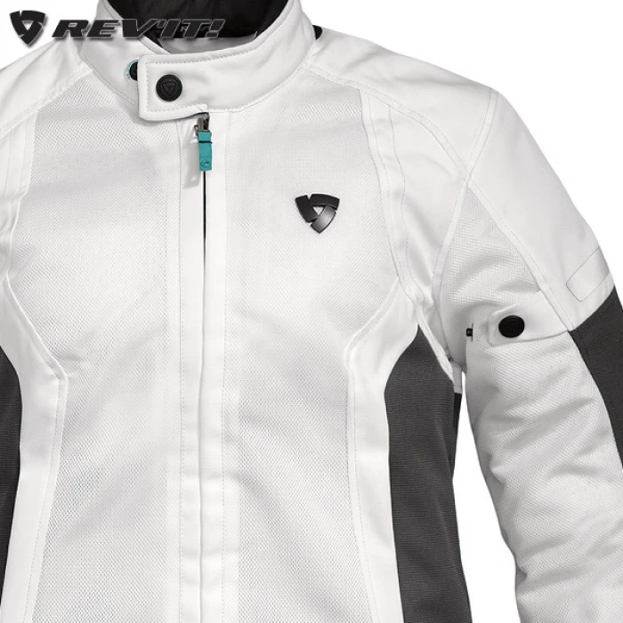 REVIT Airwave Kadın Mont Beyaz - Yazlık, CE Onaylı, Hava Alabilen Motosiklet Montu