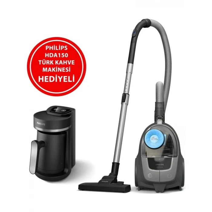 Philips BXA0058/00 XB2142/10 Toz Torbasız Süpürge + HDA150/161 Türk Kahve Makinesi Set