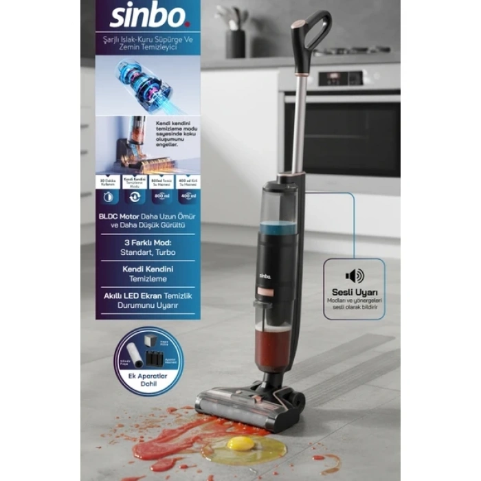 SİNBO SFC-4102 ISLAK-KURU YÜZEY TEMİZLEYİCİ SİYAH