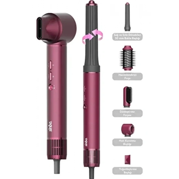 SİNBO SHD-1729 SAÇ ŞEKİLLENDİRME SETİ KIRMIZI
