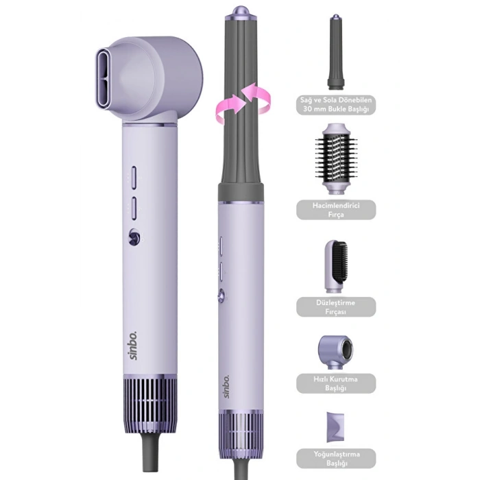 SİNBO SHD-1729 SAÇ ŞEKİLLENDİRME SETİ MOR