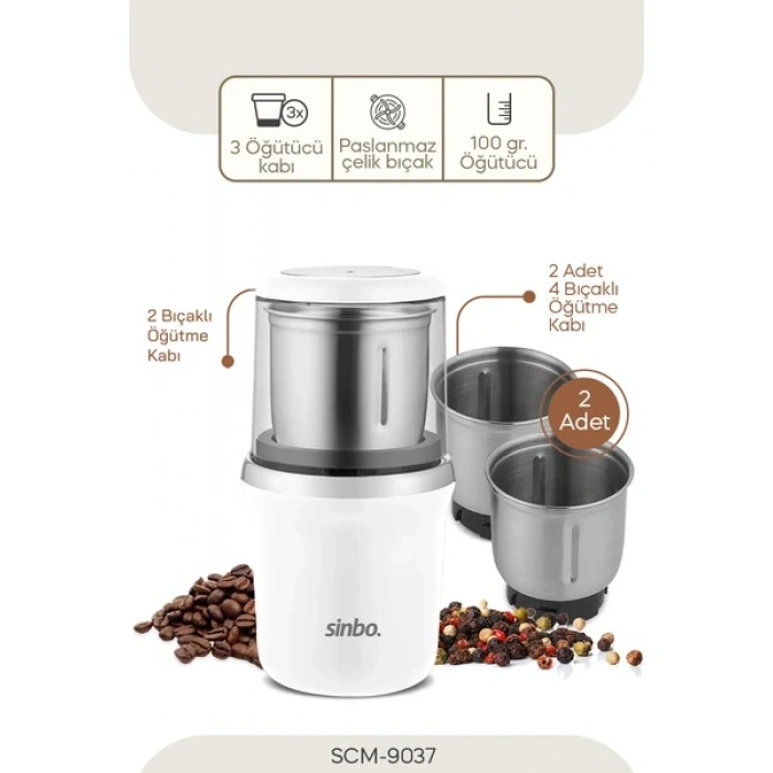 SİNBO SCM-9037 KAHVE-BAHARAT ÖĞÜTÜCÜ