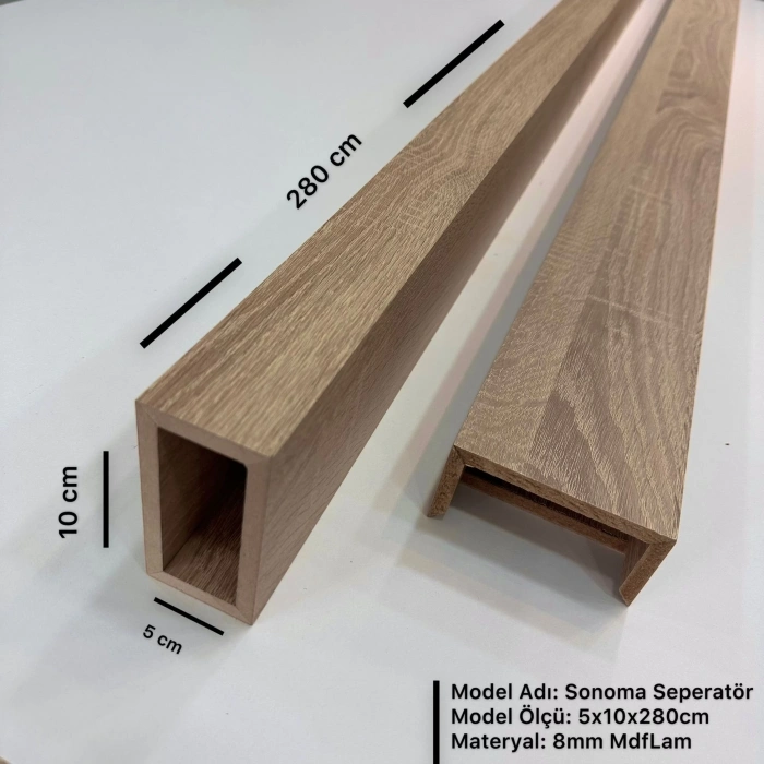Siyah Seperatör Bölme Profili 5cmx8cmx280cm