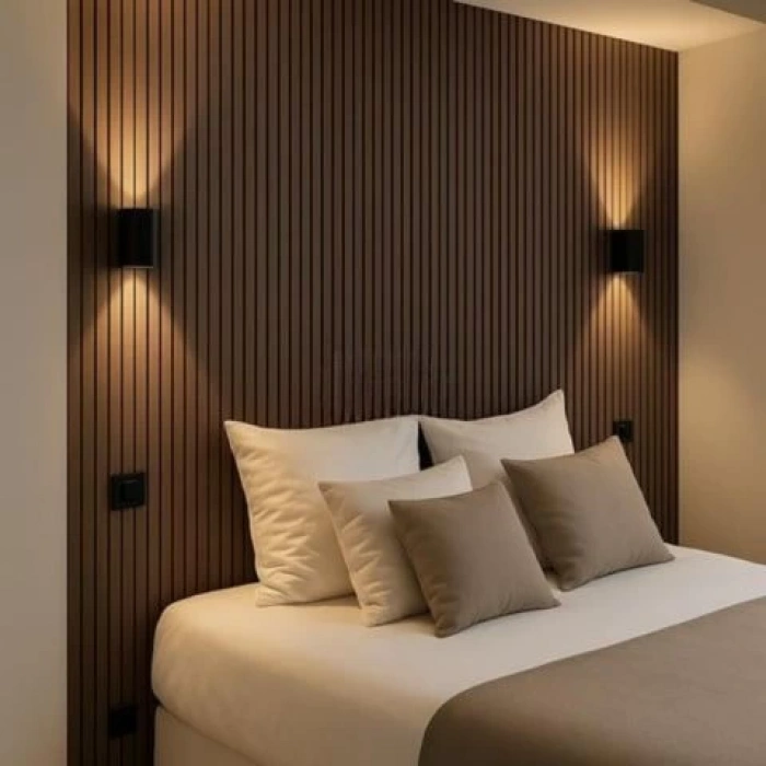 Teak Black Mdf Tavan ve Duvar Lambri 12cm