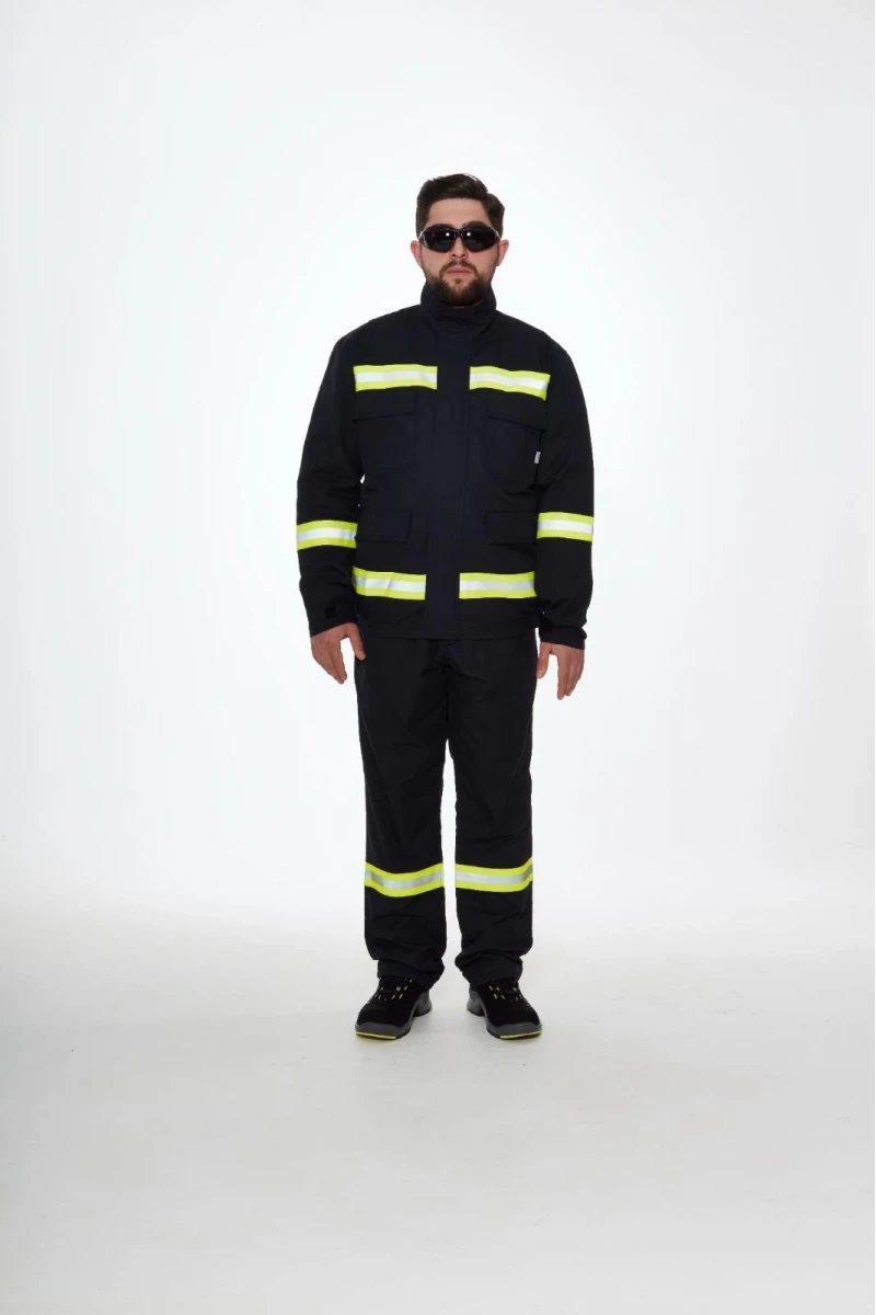 Projacket Alev Almaz Yangın Koruma İş Güvenlik Takımı SMY-10031 Yüksek Koruma
