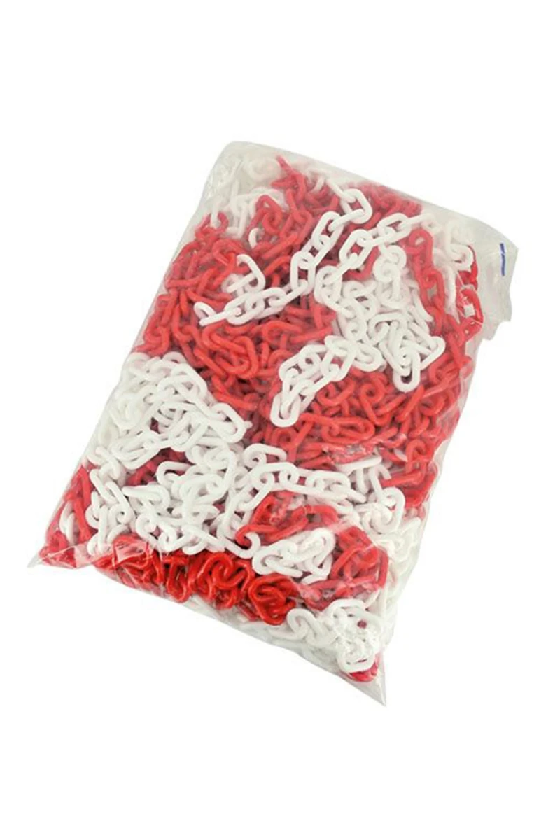 Plastik Zincir Kırmızı-Beyaz Kalın 8mm(UT3110) KIRMIZI-BEYAZ