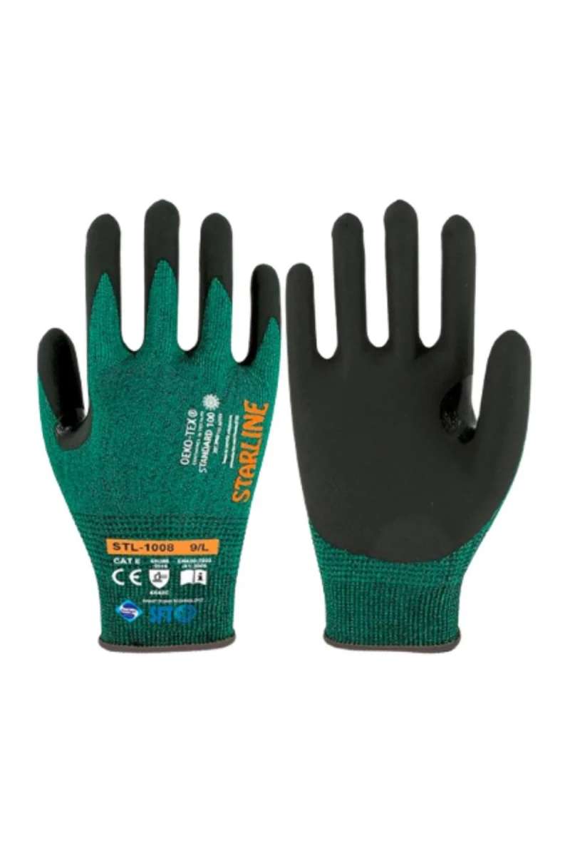 Starline STL-1008 Kesilmeye Dirençli İş Eldiveni Yüksek Koruma Sağlayan Kaymaz Nitril Kaplamalı
