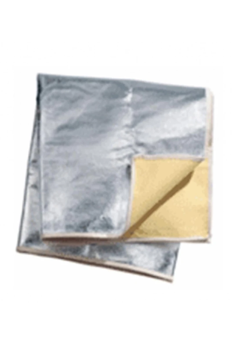 Yanmaz Alüminize Yangın Battaniyesi 160x180 cm Tek Tarafı Alüminyum Kaplamalı Isıya Dayanıklı Acil Kullanım