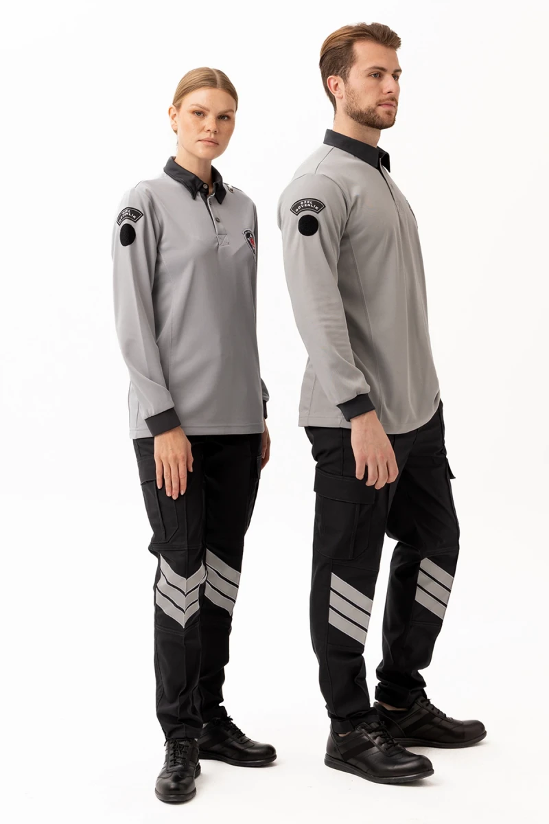 MÜNİH UZUN KOL GÜVENLİK T-SHİRT GRİ-FÜME