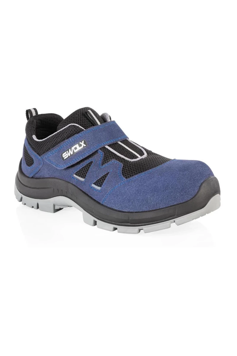 Swolx Trigon-X 30 S1P Perforated Suede Work Shoe Steel Toe Blue