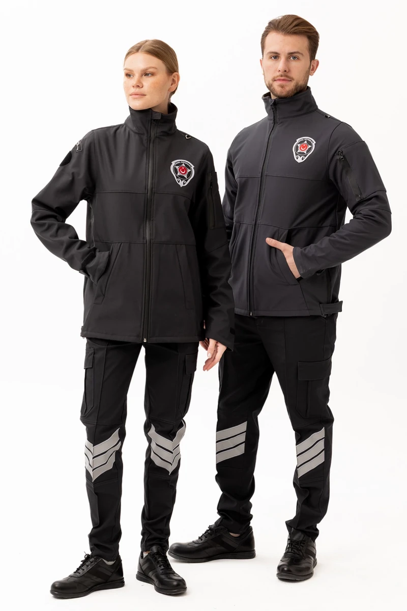Güvenlik Kıyafetleri KM-Softshell Mont Su ve Rüzgar Geçirmez, Nefes Alabilen Özel Güvenlik Montu