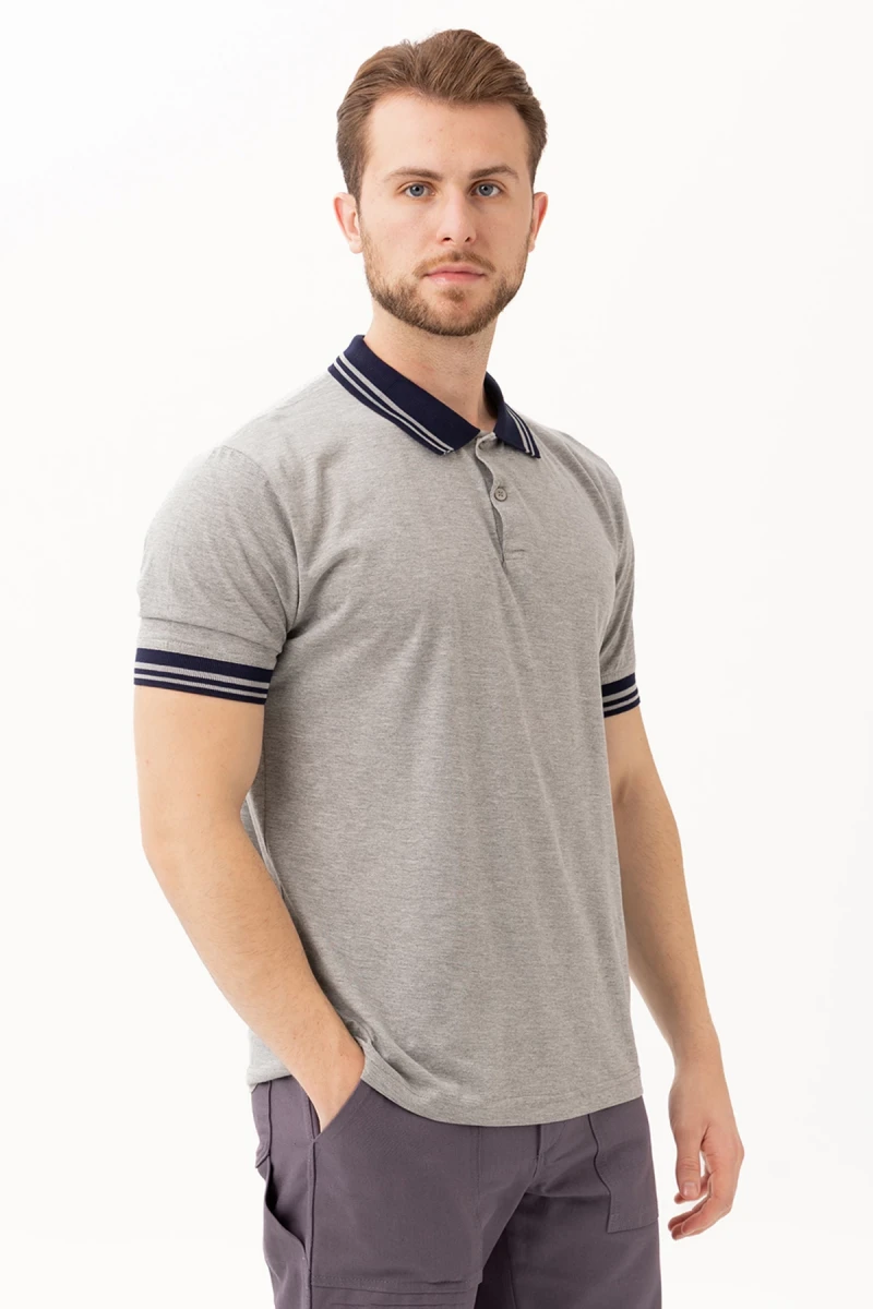 Hornet Polo Tişört - Şeritli Yaka ve Kol Detaylı Erkek Polo Tişört Şık Tasarım