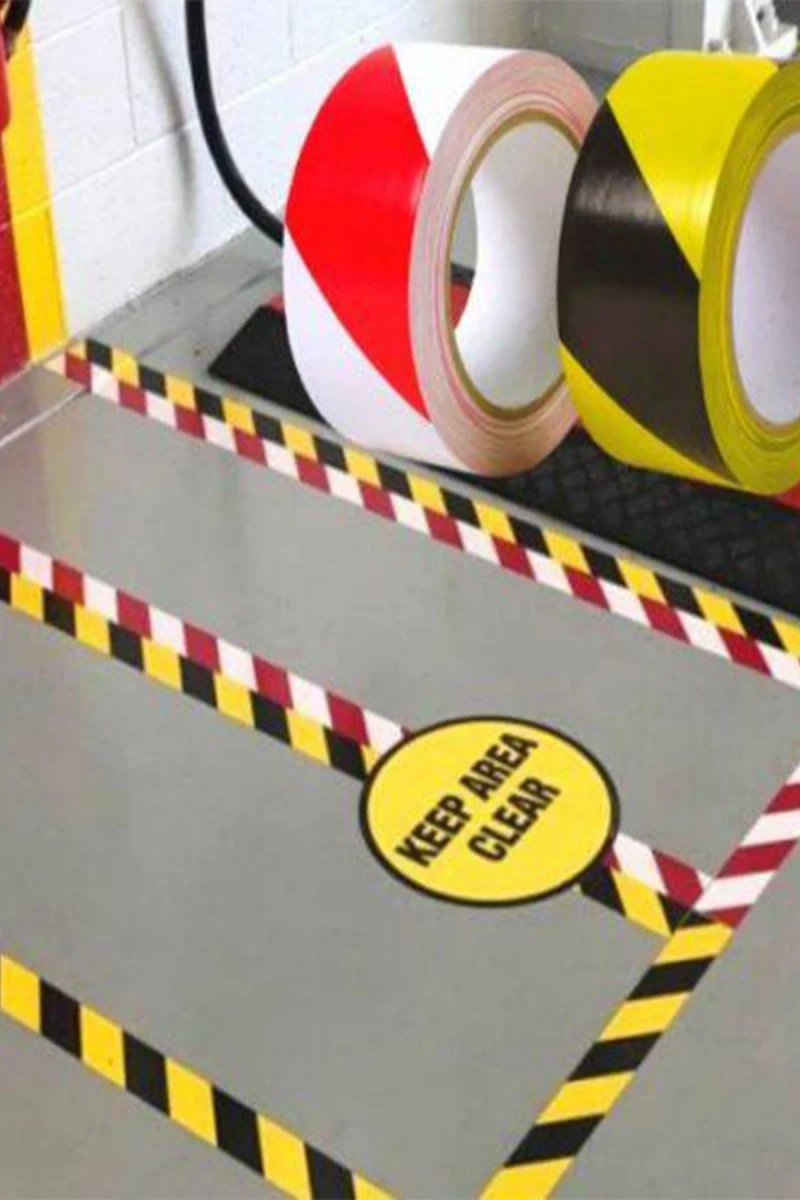 5 cm x 30 m Sarı-Siyah Yer İşaretleme Bandı – Güvenlik ve Uyarı Çözümü