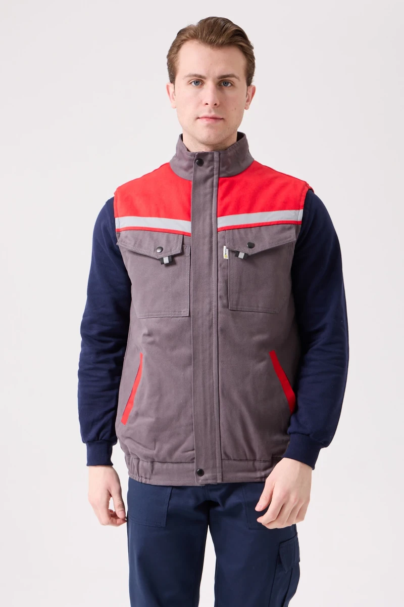 Royal Kışlık İş Yeleği - Sıcak Tutucu, Rüzgar Geçirmez, Çok Cepli ve Reflektörlü