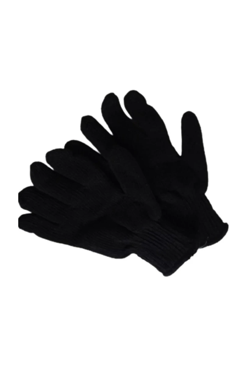 Orlon Siyah Çift Kat Eldiven Soğuk Havalarda Maksimum Koruma ve Konforlu Kullanım