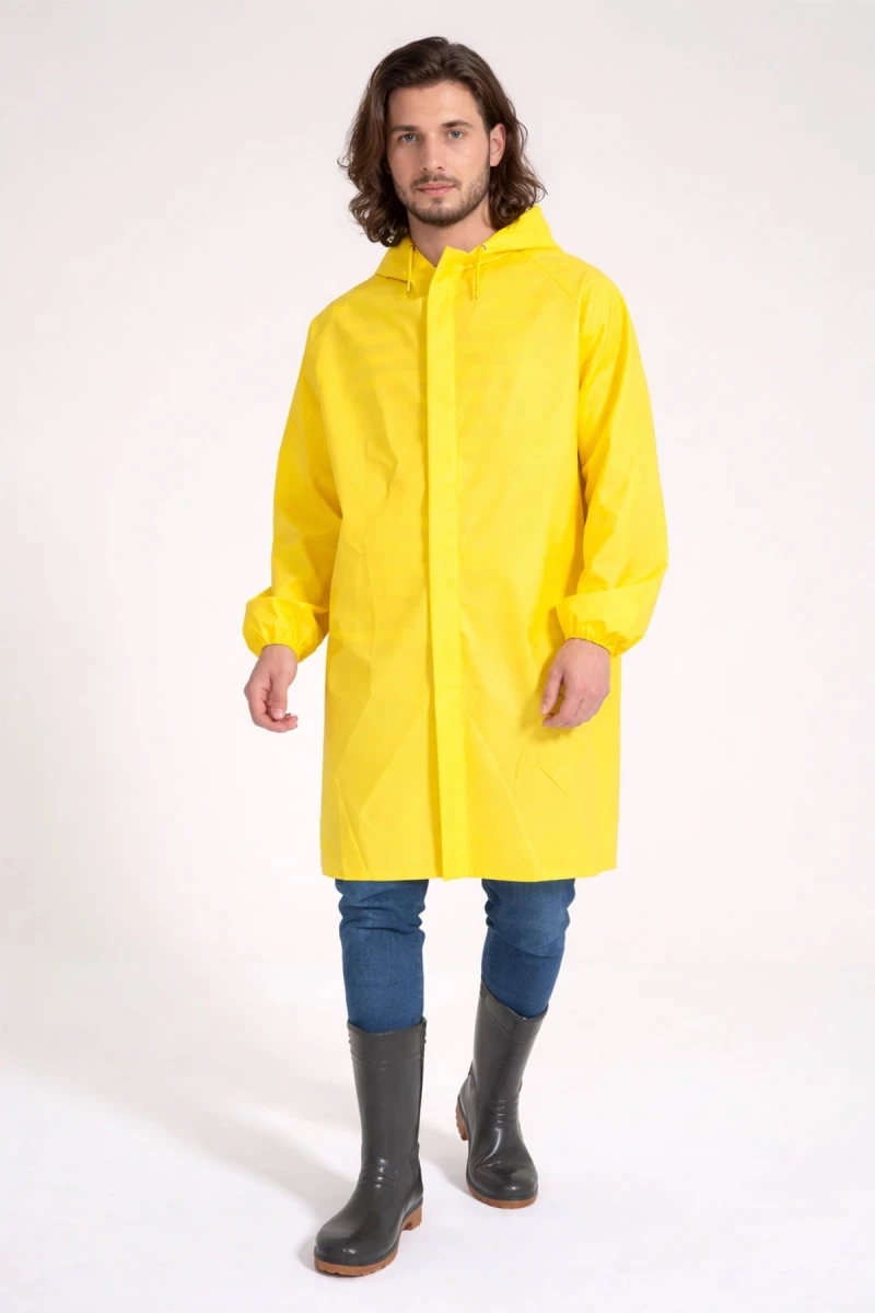 Yerli Diz Altı Pardesü - PVC Y-7600 SARI