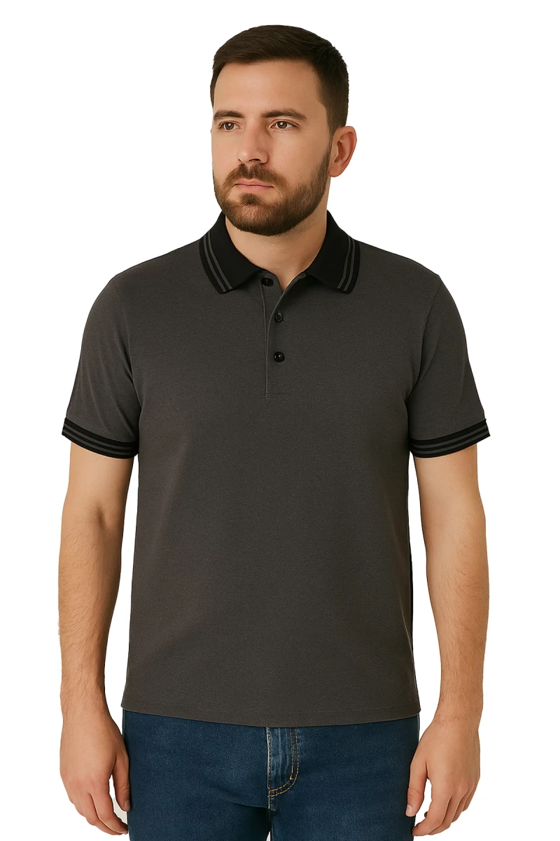 Biloba Polo Yaka T-Shirt - Élégant, Respirant, Coton, Pour Usage Quotidien et Professionnel