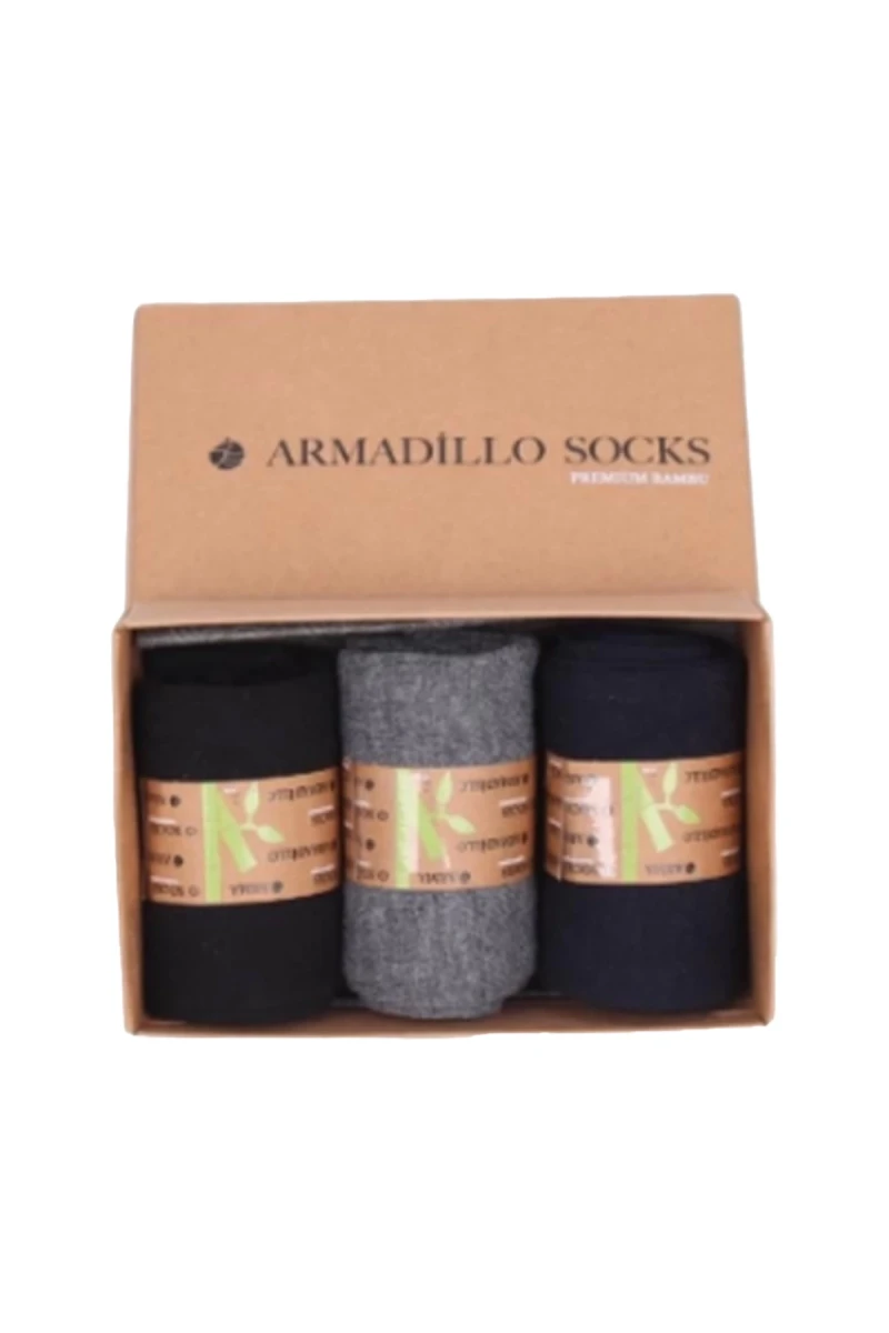 Çorap: Amadillo Premium Bambu Kutulu-Uzun Soket GRİ-LACİVERT-SİYAH