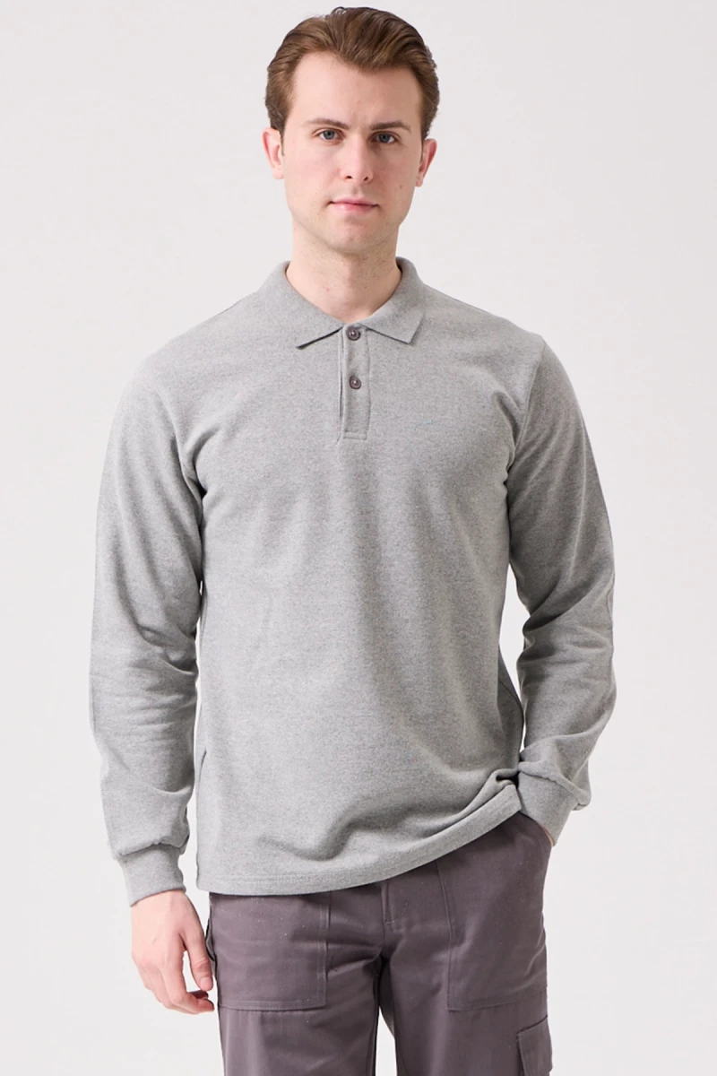 Herba Polo Sweat Erkek Uzun Kollu Pamuklu Sweatshirt İş ve Günlük Kullanım İçin