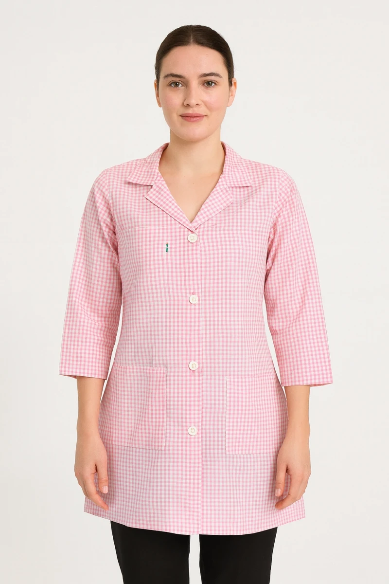 Pötikare Desenli Uzun Kollu Kadın Çalışma Önlüğü – Rahat, Dayanıklı ve Şık Model