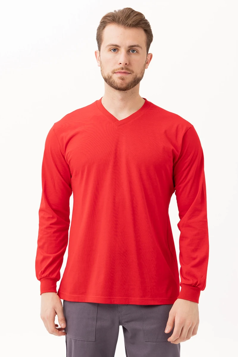 Padus V Yaka Uzun Kollu T-Shirt - Rahat Kesim, Günlük ve İş Kullanımı İçin
