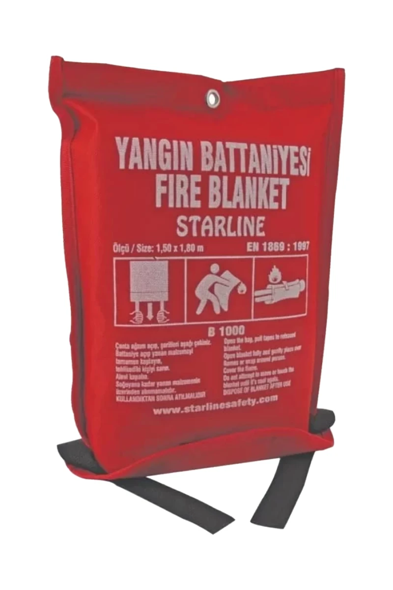 Starline Yangın Battaniyesi 150x180 cm EN 1869:1997 Sertifikalı Isıya Dayanıklı Acil Durum Güvenlik Ürünü