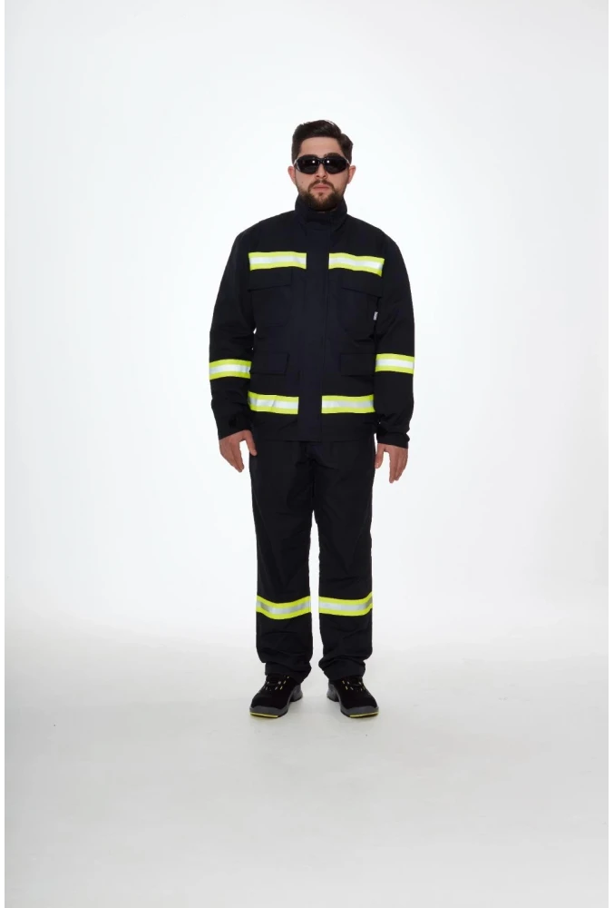 Projacket Alev Almaz Yangın Koruma İş Güvenlik Takımı SMY-10031 Yüksek Koruma