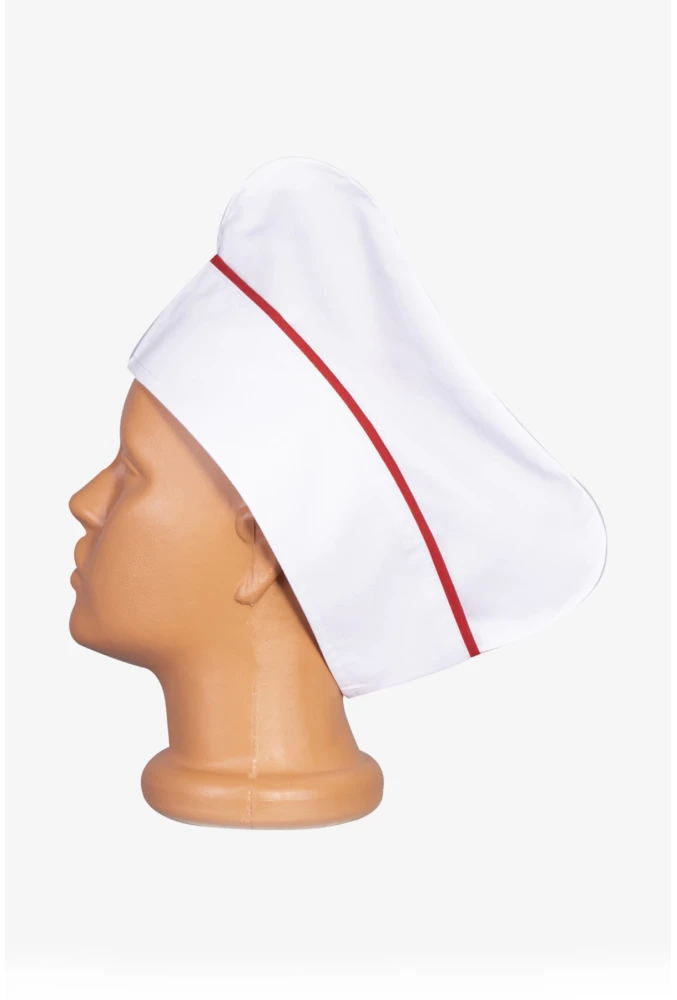 LİBANİ AŞÇI KEPİ BEYAZ-KIRMIZI