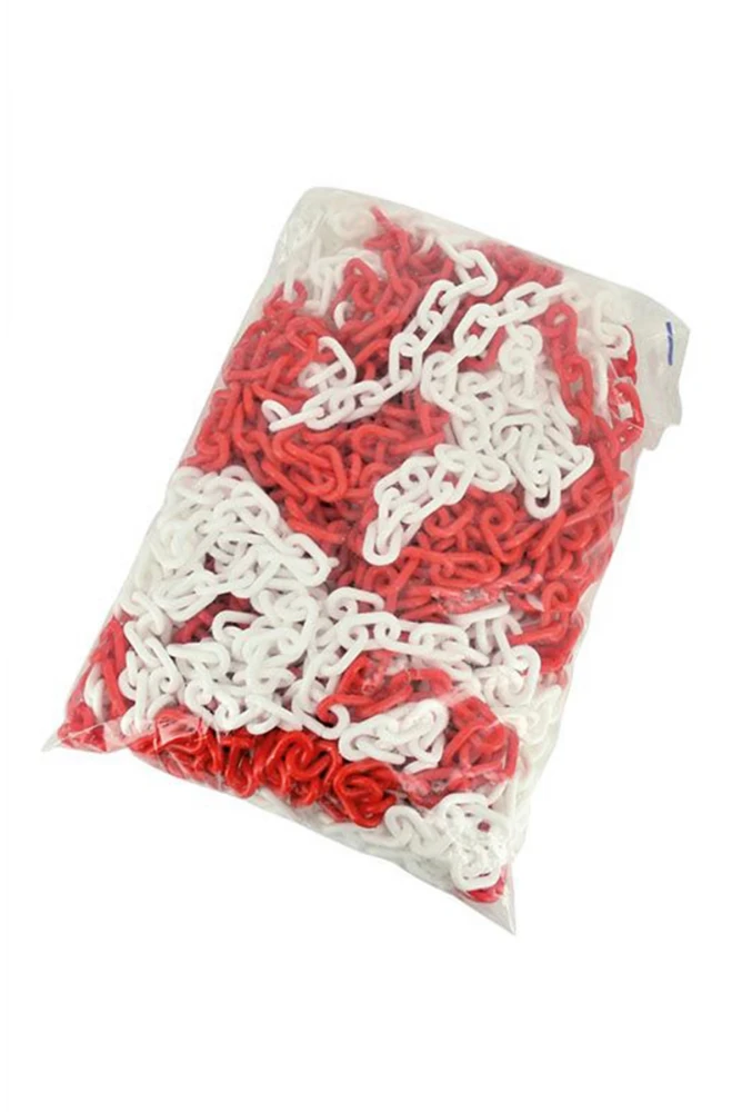 Plastik Zincir Kırmızı-Beyaz Kalın 8mm(UT3110) KIRMIZI-BEYAZ