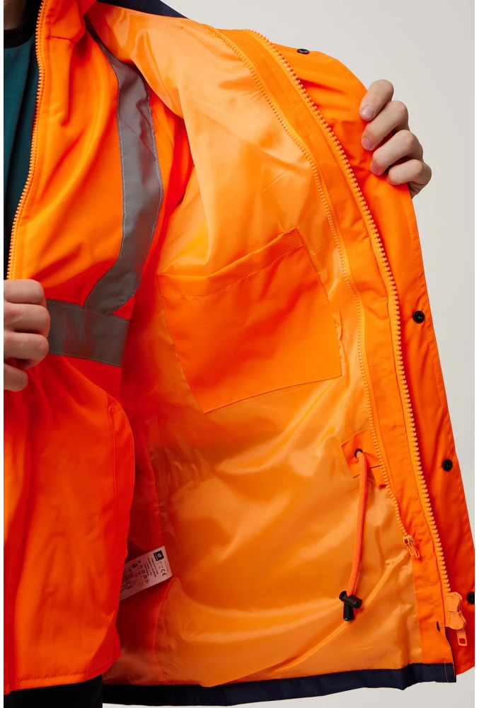 Eradium 5N1 Reflektörlü İş Güvenliği Parkası - Su ve Rüzgar Geçirmez, Yüksek Görünürlüklü Kışlık Mont