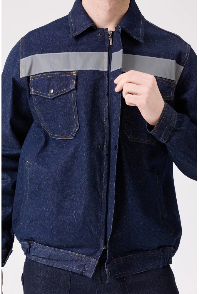 Tulipa Kot Mont Erkek İş Güvenliği Reflektörlü Dayanıklı Denim Ceket