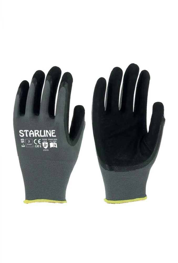 Starline E-93 Köpük Nitril Kaplamalı İş Eldiveni Uzun Ömürlü ve Esnek Koruma