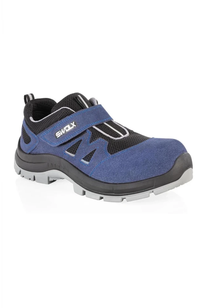 Swolx Trigon-X 30 S1P Perforated Suede Work Shoe Steel Toe Blue