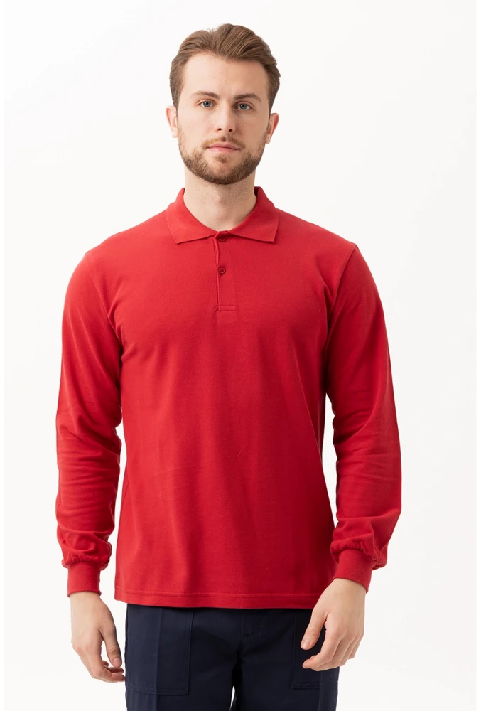 PADUS %100 Pamuk Polo Yaka Uzun Kollu T-Shirt Şık ve Konforlu İş ve Genel Kullanım