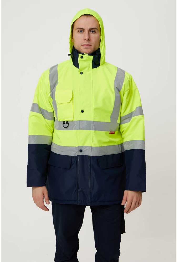 Linum Reflektörlü İş Güvenliği Parkası - Su ve Rüzgar Geçirmez, Yüksek Görünürlüklü Kışlık Mont