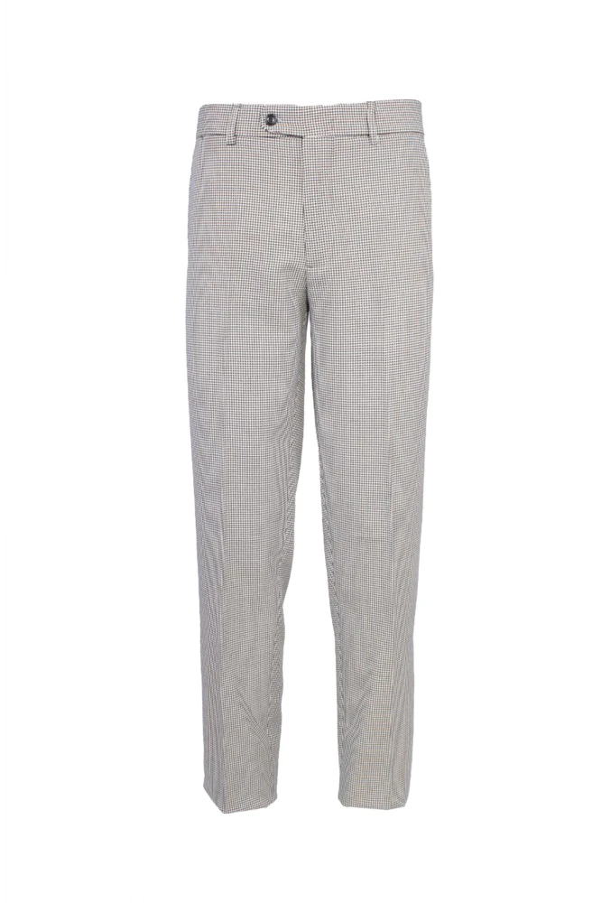 Kazayağı Desenli Klasik Flato Cepli Erkek Pantolon İş ve Genel Kullanım