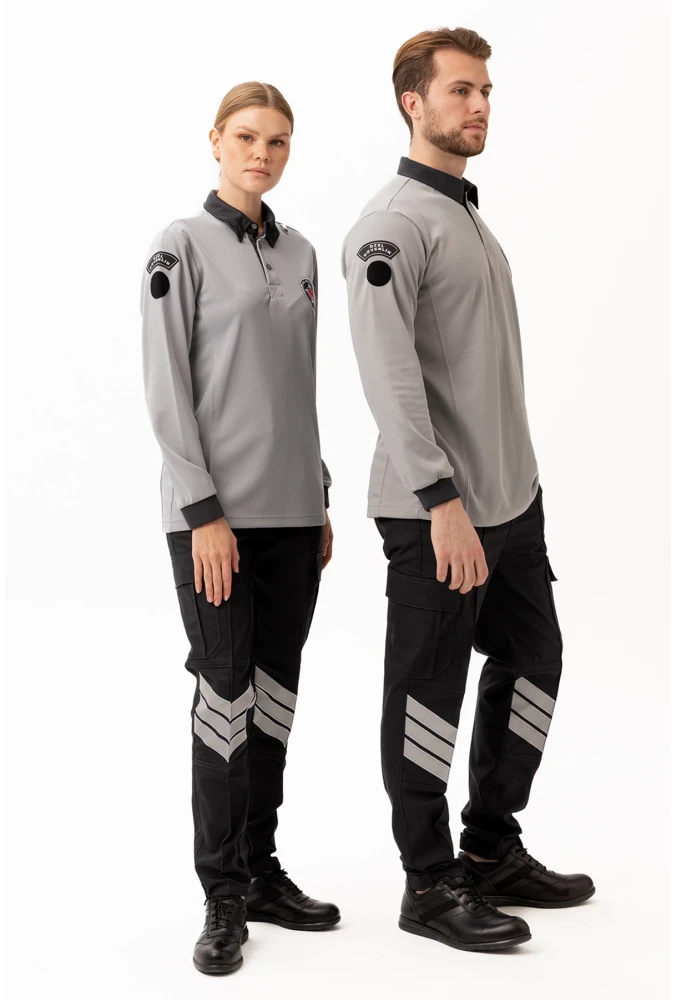 Özel Güvenlik Armalı Uzun Kollu Polo Tişört Profesyonel Görünüm ve Konfor