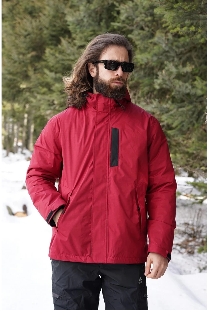 Fiyort FY 76 Floyen Polarlı Su Geçirmez Outdoor Yağmurluk Mont – Erkek Kapüşonlu Ceket