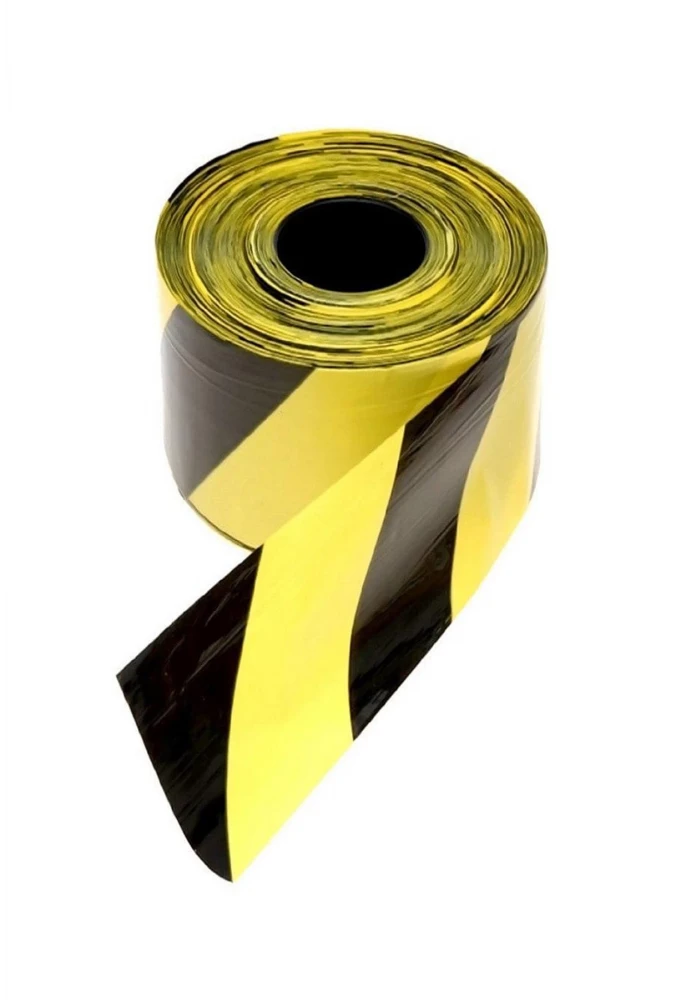 500 Metre Sarı Siyah Emniyet Şeridi Dayanıklı Uyarı ve Güvenlik Bandı