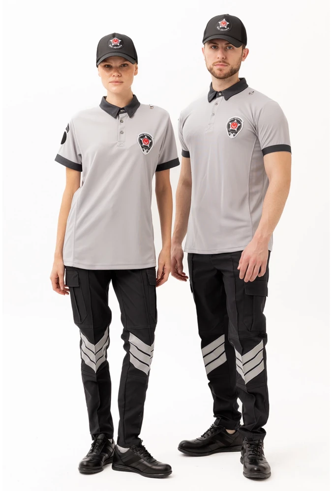 MÜNİH GÜVENLİK T-SHİRT UNİSEX | Güvenlik Görevlisi Polo Yaka Tişört, Personel Üniforma, İş Kıyafeti