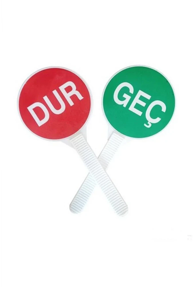 El Tipi Dur-Geç Levhası – Çift Yönlü, Reflektif, Ergonomik Saplı Trafik Kontrol Levhası