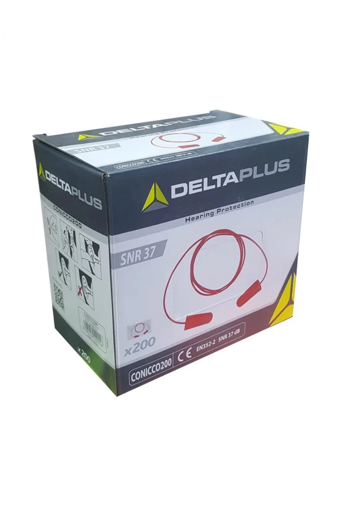 Delta Plus CONICCO2V2 Plastik İpli Kulak Tıkacı Yüksek Gürültü Koruması 37dB SNR